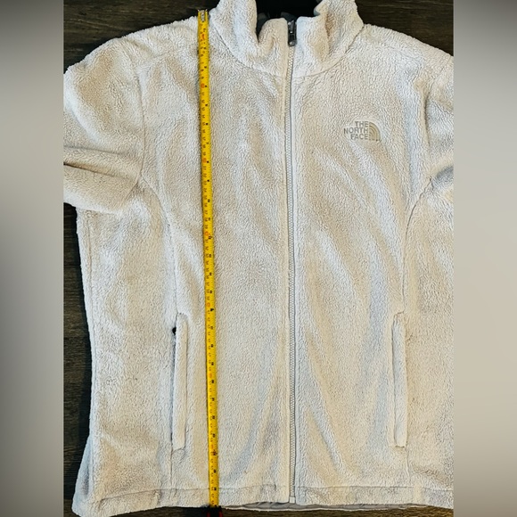 THE NORTH FACE 61661 White Grey Full Zip Up Deep Pile Fleece Jacket Coat Size XL - Picture 6 of 8